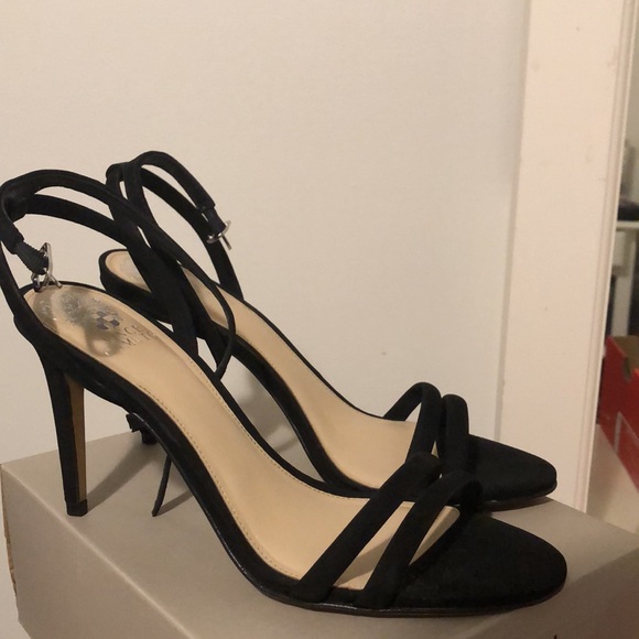 Black Velvet Strappy Vince Camuto heels - Picture 2 of 4